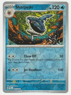 Sharpedo 043/162 Uncommon Temporal Forces Pokemon Reverse Holo Near Mint - Image 1