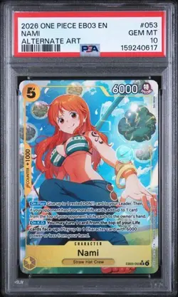 2026 ONE PIECE EB03 EXTRA BOOSTER HEROINES EDITION #053 NAMI ALT ART PSA 10 - Image 1