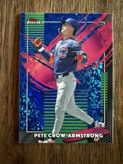 2026 Topps Finest Pete Crow Armstrong Rare Blue Mini Diamond Refractor /150 - Image 1