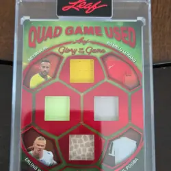 Leaf 2026 Glory of the Game QG-6 Quad Game Used Memorabilia Neymar Haaland - Image 1