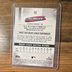 Topps Finest 2026 Major League Performance Sal Frelick Brewers #294 MLB - Rare - Image 2