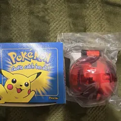 23K Gold Plated PIKACHU Trading Card 1999 Burger King Pokemon Ball SEALED Blue - Image 2