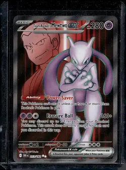 Team Rocket's Mewtwo ex 213/182 Ultra Rare Destined Rivals NM Pokemon Card - Image 1