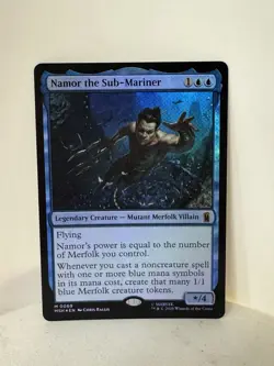 MTG Namor the Sub-Mariner Blue Merfolk Legendary Creature Mythic Marvel Foil - Image 1