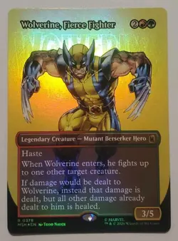 MTG: Wolverine, Fierce Fighter (Borderless) Marvel Super Heroes Foil - Image 1