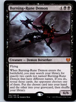 Burning-Rune Demon M Kaldheim 81 NM - Image 1