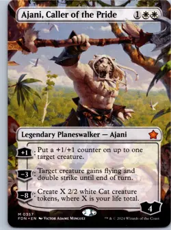 Ajani, Caller of the Pride (Borderless) - Foundations - M 357 NM - Image 1