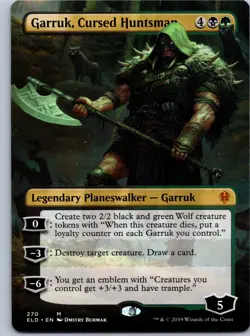 Garruk, Cursed Huntsman (Borderless) - Throne of Eldraine - M 270 NM - Image 1