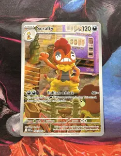 Scrafty 139/086 Illustration Rare IR White Flare SV11W Pokemon Full Art NM - Image 1