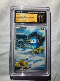 Pokemon Piplup 098/094 Me02: Phantasmal Flames Holo CGC Pristine 10 - Image 1