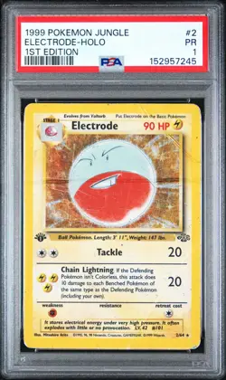 1999 POKEMON JUNGLE 1ST EDITION #2 ELECTRODE-HOLO PSA 1 - Image 1