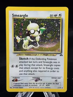 Smeargle Holo #11 Neo Discovery 2001 Pokemon NM w Half Swirl 🌀🎨 - Image 1