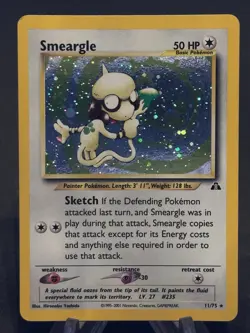 Smeargle Holo #11 Neo Discovery 2001 Pokemon NM w Half Swirl 🌀🎨 - Image 2