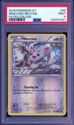 2016 POKEMON XY #86 MINCCINO REVERSE FOIL MINT PSA 9 FATES COLLIDE - Image 1