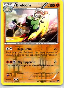 Breloom 50/111 Rare Furious Fists Pokemon Reverse Holo Near Mint - Image 1