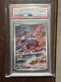 2023 POKEMON PAR EN-PARADOX RIFT ILLUSTRATION RARE #199 GROUDON PSA 10 - Image 1