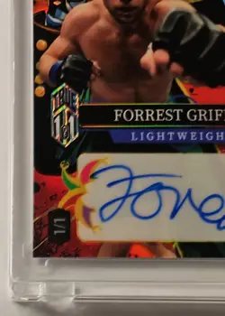 2025 WILD CARD FULL FACE JOKER TRUE 1/1 AUTO FORREST GRIFFIN UFC MMA ICON MINT💰 - Image 3