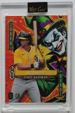 2025 WILD CARD FULL FACE JOKER TRUE 1/1 ROOKIE NICK KURTZ OAKLAND ATHLETICS MINT - Image 1