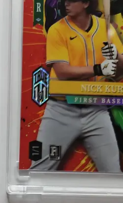 2025 WILD CARD FULL FACE JOKER TRUE 1/1 ROOKIE NICK KURTZ OAKLAND ATHLETICS MINT - Image 3