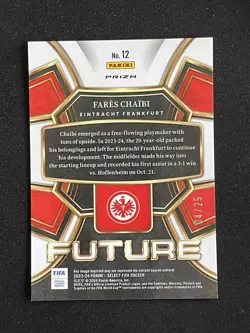 Fares Chaibi 2023-24 Panini Select FIFA Future Pink Prizm /25 RC #12 - Image 2