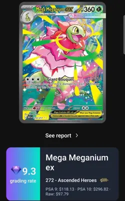 Pokemon TCG Mega Meganium Ex #272/217 Ascended Heroes Full Art SIR - Image 3