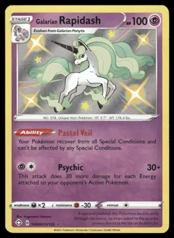 Pokemon Cards Galarian Rapidash SV048/SV122 Holo Shining Fates Shiny Vault NM - Image 1
