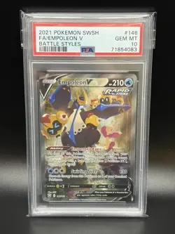 2021 EMPOLEON V Pokemon Card #146 146/143 Alt Art Rare Battle Styles PSA 10 - Image 1