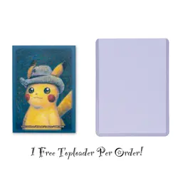 Pokemon Center × Van Gogh Museum Pikachu Felt Grey Hat Card Sleeves (1 Sleeve) - Image 3