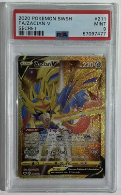 Pokemon Card PSA 9 Zacian V 211/202 Sword & Shield - Image 1