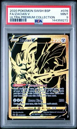 Pokemon Zacian V SWSH076 SWSH: Sword & Shield Promo Cards Holo PSA 9 - Image 1