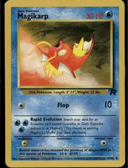 Magikarp Uncommon Team Rocket 47/82 Water Unlimited Pokemon Card - Image 1