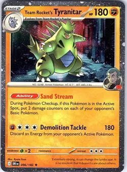 Team Rocket's Tyranitar 096/182 Holo Miscellaneous Cards & Products Pokemon NM - Image 1
