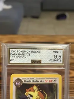 2000 Pokemon Team Rocket 1st Edition Dark Raticate 51/82 AGS 9.5 Gem Mint - Image 2