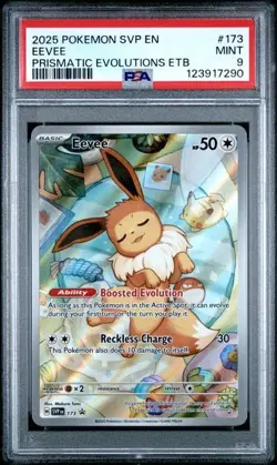 2025 POKEMON SVP EN-SV PRISMATIC EVOLUTIONS ETB PROMO #173 EEVEE PSA 9 - Image 1