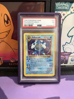 1999 POKEMON BASE SET 1ST EDITION #13 POLIWRATH-HOLO PSA 5 - Image 1