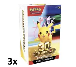 PRESALE Pokemon TCG 30th Anniversary Booster Bundle X3 Boxes - Image 1