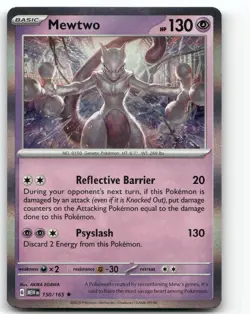 MEWTWO 150/165 RARE HOLO 151 POKEMON NEAR MINT - Image 1