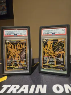 2020 POKEMON ZACIAN 076 ZAMAZENTA V 077 PROMO ULTRA PREMIUM COLLECTION PSA 9 - Image 1
