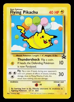 FLYING PIKACHU 25 PROMO WIZARDS BLACK STAR PROMOS POKEMON DMG - Image 1