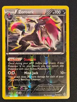 ZOROARK 91/162 HOLO R BREAKTHROUGH POKEMON REVERSE HOLO LP 2015 - Image 1