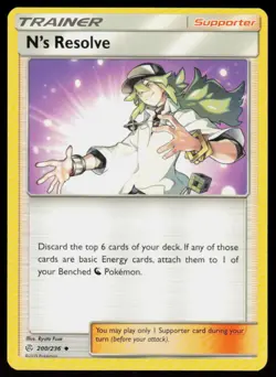 N's Resolve 200/236 Uncommon Cosmic Eclipse Pokemon Lightly Played - Image 1