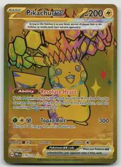 Pikachu ex - Holo 179/131 Hyper Rare PRE SV: Prismatic Evolutions LP Pokemon - Image 1
