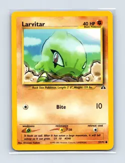 Larvitar 57/75 Common Neo Discovery Pokemon 1st Edition Lightly Played - Image 1