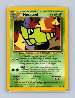 Metapod 42/75 Uncommon Neo Discovery Pokemon Unlimited Lightly Played - Image 1