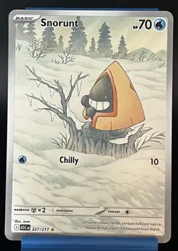 Pokemon TCG Snorunt 227/217 Crown Holo Illustration Rare Basic 70 HP Eng - Image 1
