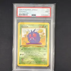 Pokemon TCG 1999 Jungle Venonat 63/64 1st Edition Regular PSA 9 EN - Image 1