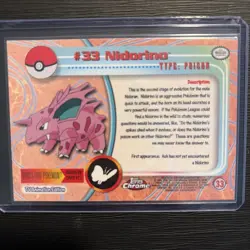 2000 Pokemon Topps Chrome Series 1 - #33 NIDORINO - Chrome Foil Holo RARE (MINT) - Image 2