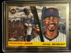 2025 TOPPS CHROME PLATINUM FRANCISCO LINDOR CITY VARIATION SP #55CV-50 Mets - Image 1