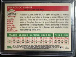 2025 TOPPS CHROME PLATINUM FRANCISCO LINDOR CITY VARIATION SP #55CV-50 Mets - Image 2