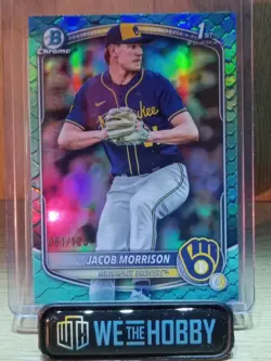 2025 Bowman Draft 1st Jacob Morrison Aqua Reptilian/125 - Image 1